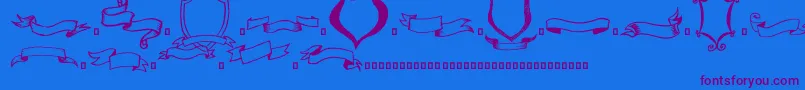 Шрифт Frames n Riboons – фиолетовые шрифты на синем фоне