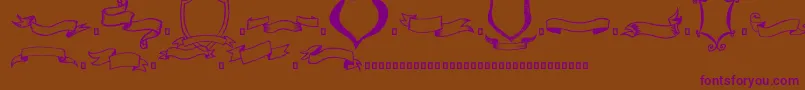 Frames n Riboons Font – Purple Fonts on Brown Background