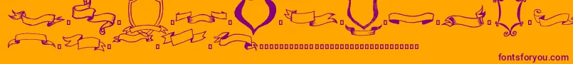 Frames n Riboons Font – Purple Fonts on Orange Background