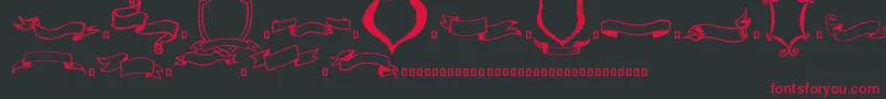 Frames n Riboons Font – Red Fonts on Black Background