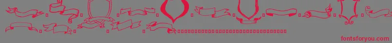 Frames n Riboons Font – Red Fonts on Gray Background