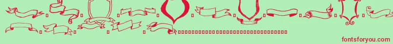 Frames n Riboons Font – Red Fonts on Green Background