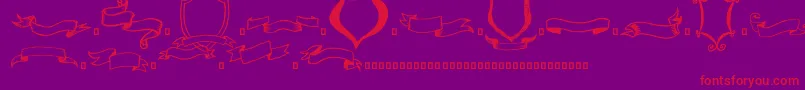 Frames n Riboons-Schriftart – Rote Schriften auf violettem Hintergrund