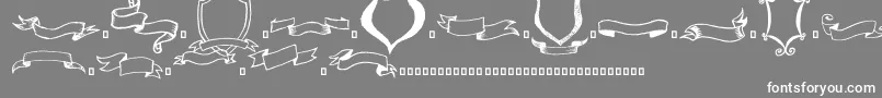 Frames n Riboons Font – White Fonts on Gray Background