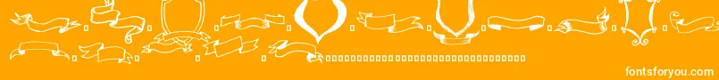 Frames n Riboons Font – White Fonts on Orange Background