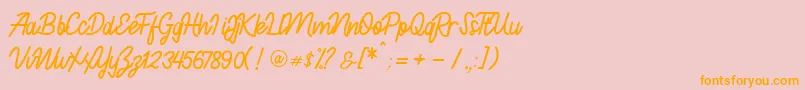 Francaise ExtraBold Demo-Schriftart – Orangefarbene Schriften auf rosa Hintergrund