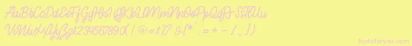 Francaise ExtraBold Demo-fontti – vaaleanpunaiset fontit keltaisella taustalla