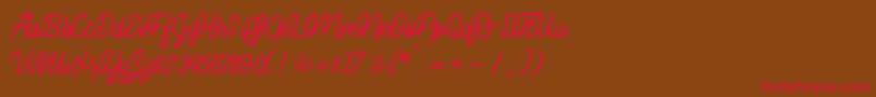 Fonte Francaise ExtraBold Demo – fontes vermelhas em um fundo marrom