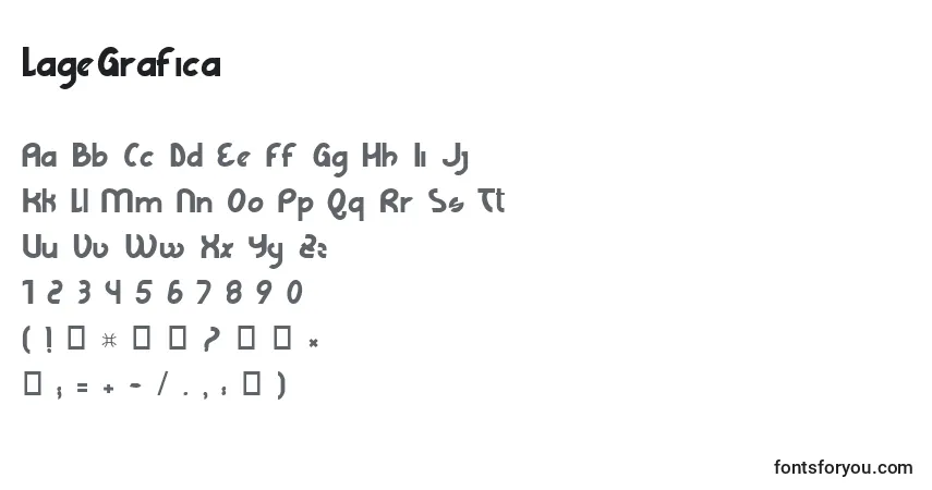 Schriftart LageGrafica – Alphabet, Zahlen, spezielle Symbole
