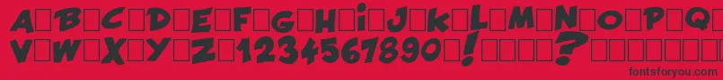 フォントFrancobelge – 赤い背景に黒い文字