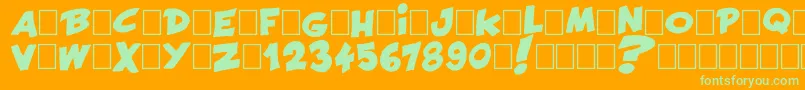 Francobelge Font – Green Fonts on Orange Background
