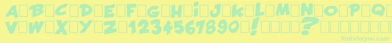 Francobelge Font – Green Fonts on Yellow Background