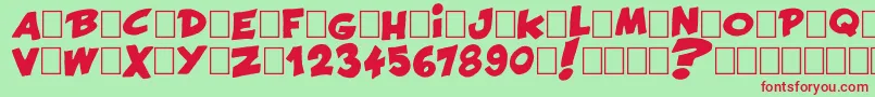 Francobelge Font – Red Fonts on Green Background
