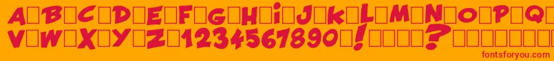 Francobelge Font – Red Fonts on Orange Background