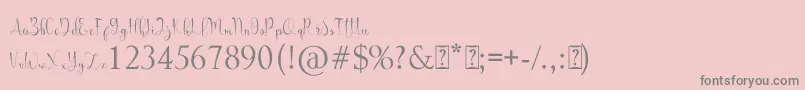 フォントfranda – ピンクの背景に灰色の文字