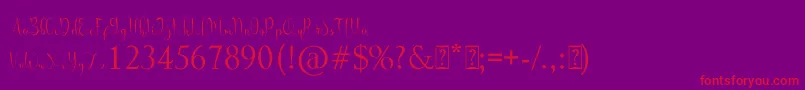 フォントfranda – 紫の背景に赤い文字