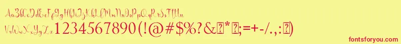 franda Font – Red Fonts on Yellow Background