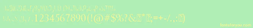 franda Font – Yellow Fonts on Green Background