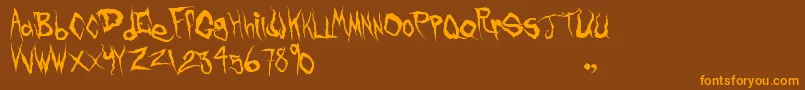 Frank Knows Font – Orange Fonts on Brown Background