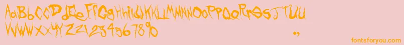 Frank Knows Font – Orange Fonts on Pink Background