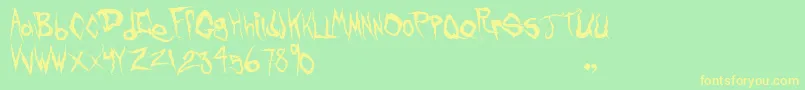 Frank Knows Font – Yellow Fonts on Green Background