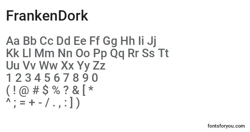 Schriftart FrankenDork (127145) – Alphabet, Zahlen, spezielle Symbole