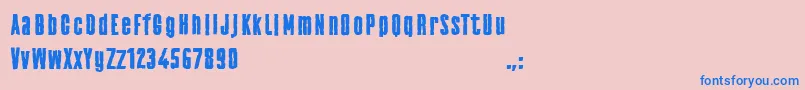 フォントFrankenstainer Demo Font – ピンクの背景に青い文字
