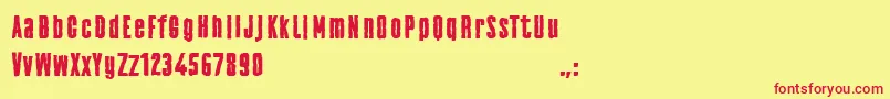 Frankenstainer Demo Font Font – Red Fonts on Yellow Background