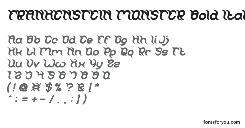 Fuente FRANKENSTEIN MONSTER Bold Italic - alfabeto, números, caracteres especiales