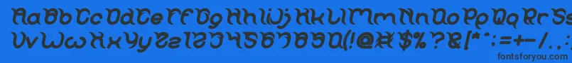 FRANKENSTEIN MONSTER Bold Italic-Schriftart – Schwarze Schriften auf blauem Hintergrund
