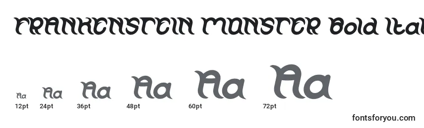 Tamanhos de fonte FRANKENSTEIN MONSTER Bold Italic