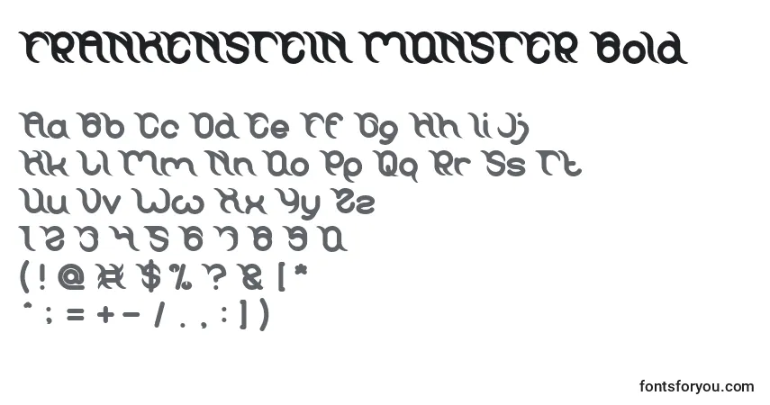 A fonte FRANKENSTEIN MONSTER Bold – alfabeto, números, caracteres especiais