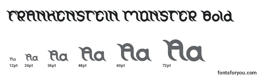 Größen der Schriftart FRANKENSTEIN MONSTER Bold