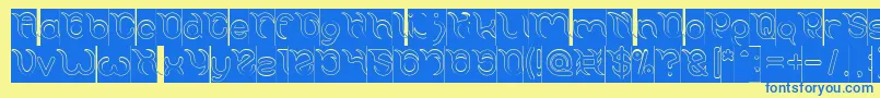 FRANKENSTEIN MONSTER Hollow Inverse Font – Blue Fonts on Yellow Background