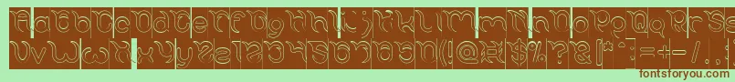 FRANKENSTEIN MONSTER Hollow Inverse Font – Brown Fonts on Green Background