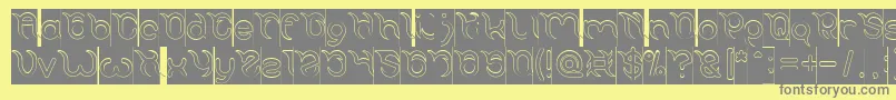 Weitere Informationen zur FRANKENSTEIN MONSTER Hollow Inverse-Schriftart FRANKENSTEIN MONSTER Hollow Inverse-Schriftart – Graue Schriften auf gelbem Hintergrund