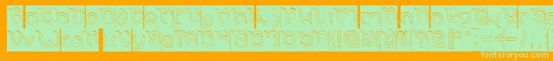 FRANKENSTEIN MONSTER Hollow Inverse Font – Green Fonts on Orange Background