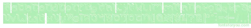 FRANKENSTEIN MONSTER Hollow Inverse-Schriftart – Grüne Schriften auf weißem Hintergrund