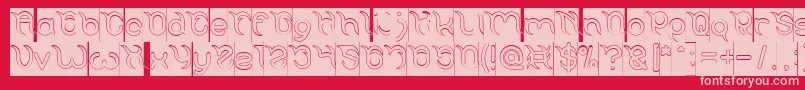 FRANKENSTEIN MONSTER Hollow Inverse Font – Pink Fonts on Red Background