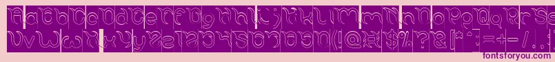 FRANKENSTEIN MONSTER Hollow Inverse-Schriftart – Violette Schriften auf rosa Hintergrund