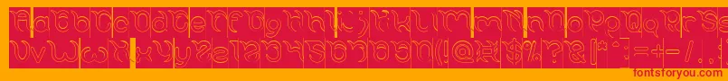FRANKENSTEIN MONSTER Hollow Inverse Font – Red Fonts on Orange Background