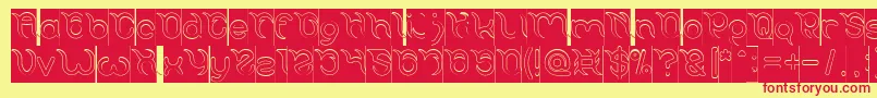 FRANKENSTEIN MONSTER Hollow Inverse Font – Red Fonts on Yellow Background