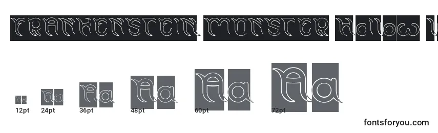FRANKENSTEIN MONSTER Hollow Inverse Font Sizes