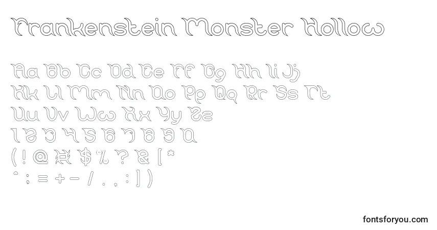 Шрифт Frankenstein Monster Hollow – алфавит, цифры, специальные символы
