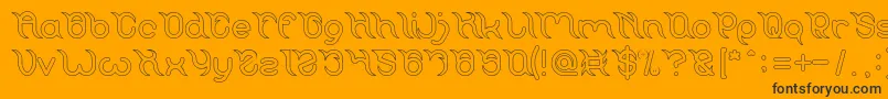 Frankenstein Monster Hollow Font – Black Fonts on Orange Background
