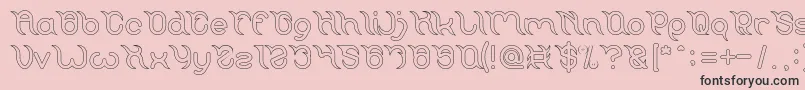 Frankenstein Monster Hollow-fontti – mustat fontit vaaleanpunaisella taustalla