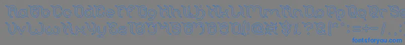 Frankenstein Monster Hollow Font – Blue Fonts on Gray Background