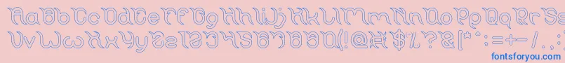 Frankenstein Monster Hollow Font – Blue Fonts on Pink Background