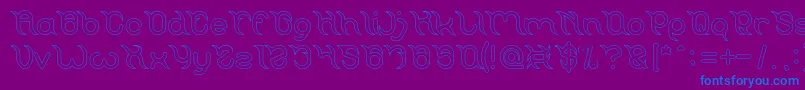 Frankenstein Monster Hollow Font – Blue Fonts on Purple Background