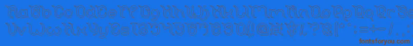 Frankenstein Monster Hollow Font – Brown Fonts on Blue Background